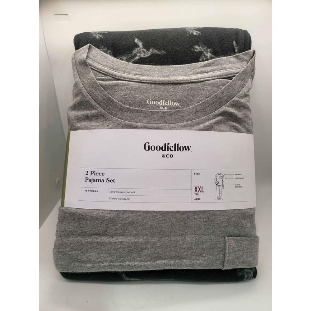 Men's Tall Microfleece Pajama Set - Goodfellow & Co Gray XXLT